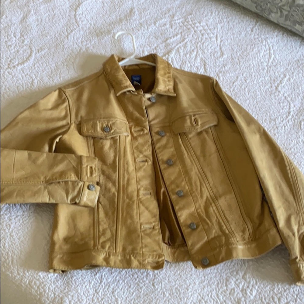 GAP Vintage gold leather jacket